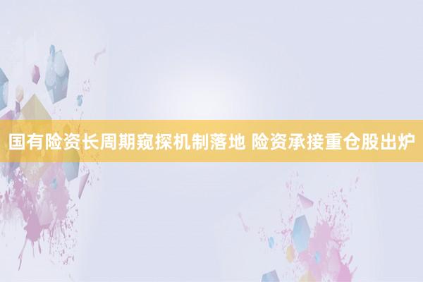 国有险资长周期窥探机制落地 险资承接重仓股出炉