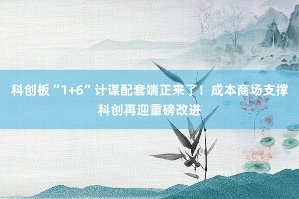 科创板“1+6”计谋配套端正来了！成本商场支撑科创再迎重磅改进