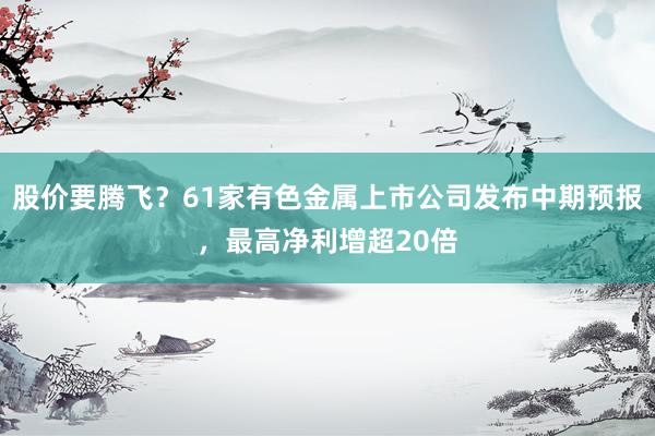 股价要腾飞？61家有色金属上市公司发布中期预报，最高净利增超20倍