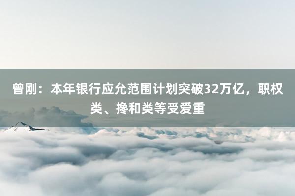 曾刚：本年银行应允范围计划突破32万亿，职权类、搀和类等受爱重