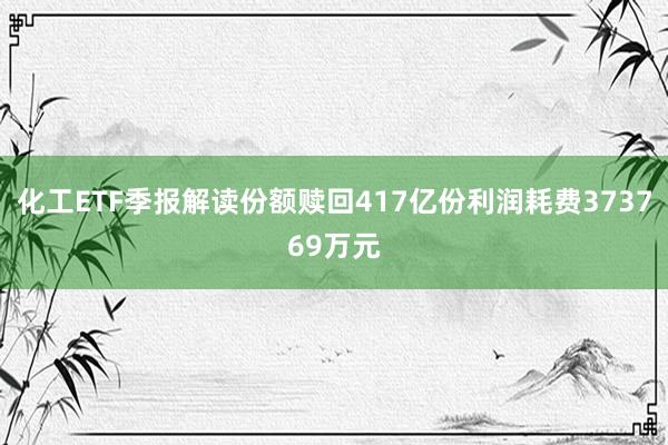 化工ETF季报解读份额赎回417亿份利润耗费373769万元