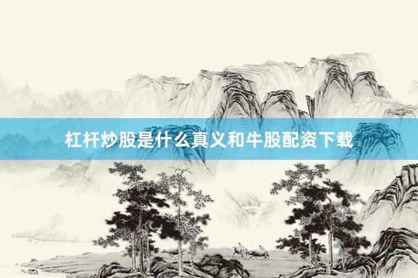 杠杆炒股是什么真义和牛股配资下载