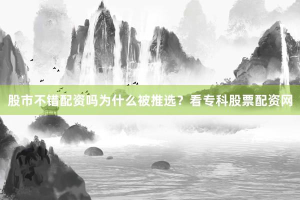 股市不错配资吗为什么被推选？看专科股票配资网