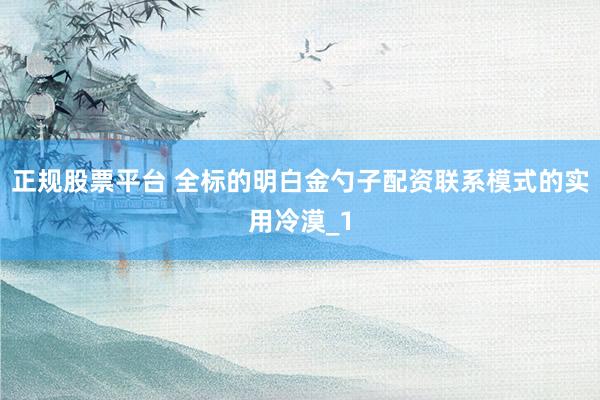 正规股票平台 全标的明白金勺子配资联系模式的实用冷漠_1