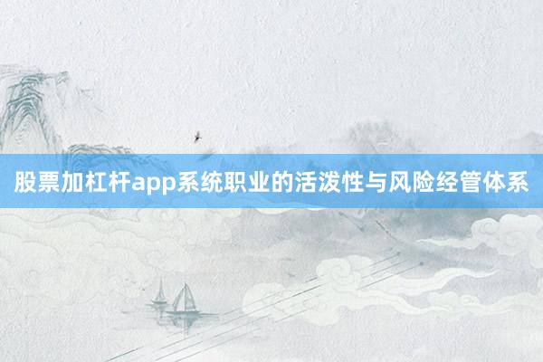 股票加杠杆app系统职业的活泼性与风险经管体系