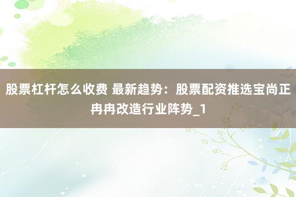 股票杠杆怎么收费 最新趋势：股票配资推选宝尚正冉冉改造行业阵势_1