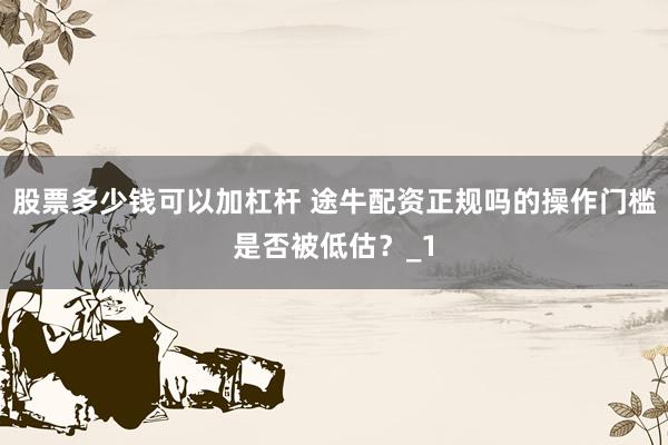 股票多少钱可以加杠杆 途牛配资正规吗的操作门槛是否被低估？_1